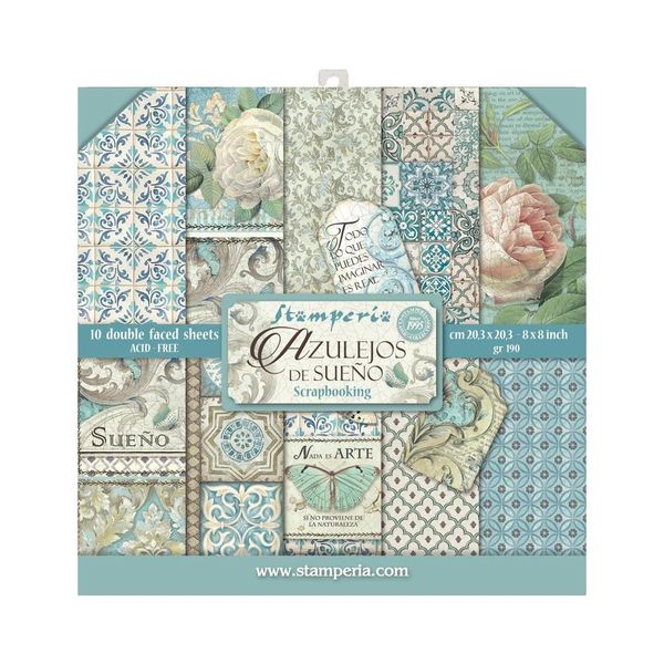 DISC - Stamperia Azulejos De Sueno 8x8 Paper Pack