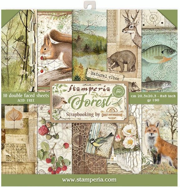 Stamperia Forest 8x8 Paper Pack (10 sheet