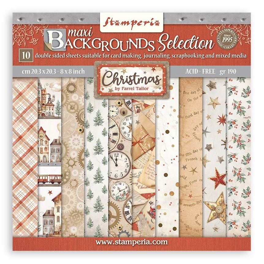 Stamperia Maxi Backgrounds Selection Christmas 8X8