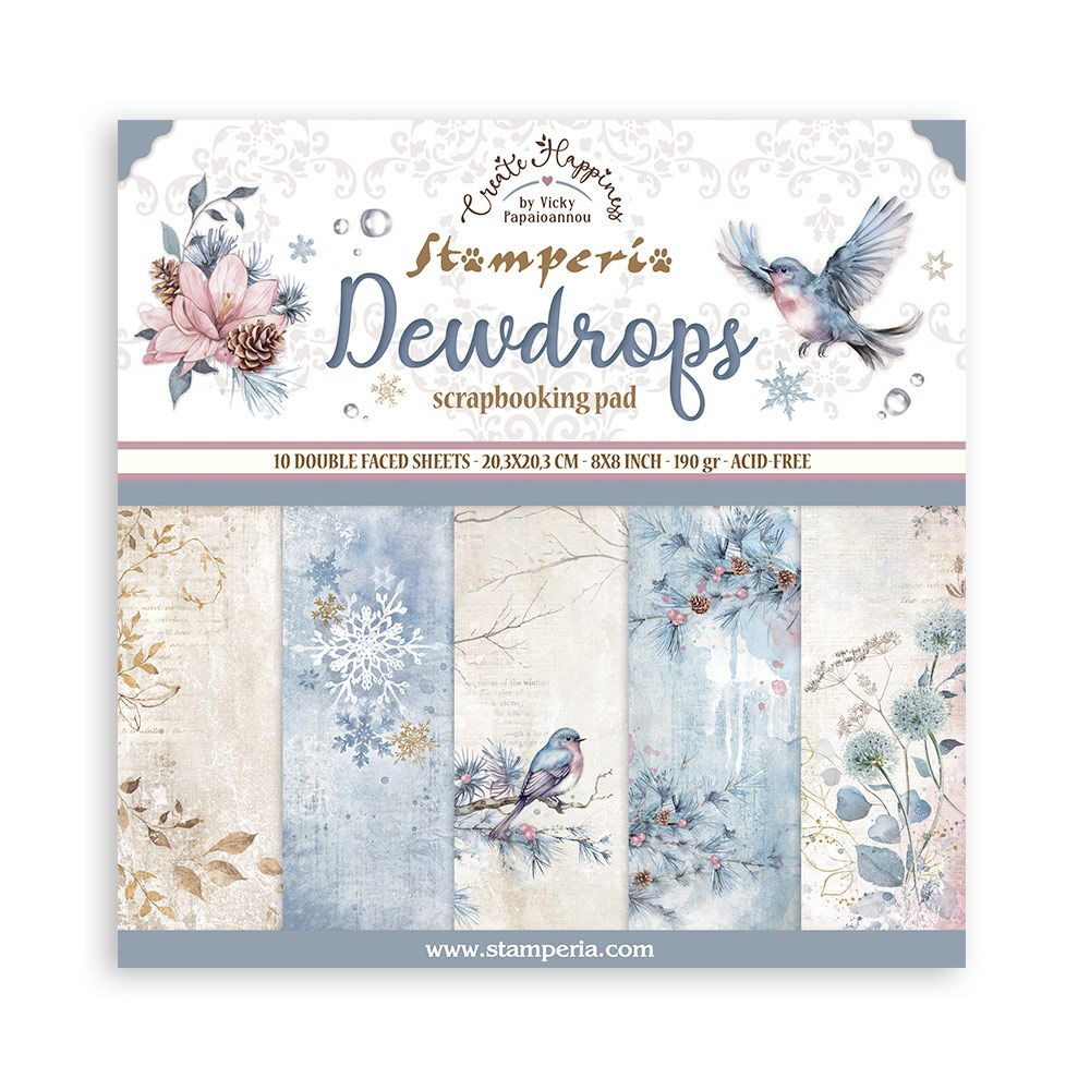 Stamperia Dewdrops 8x8 Papers