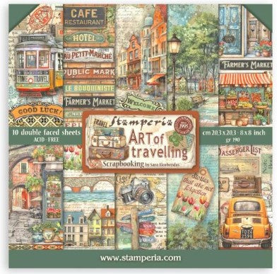 Stamperia Art of Travelling 8x8 Paper Pad