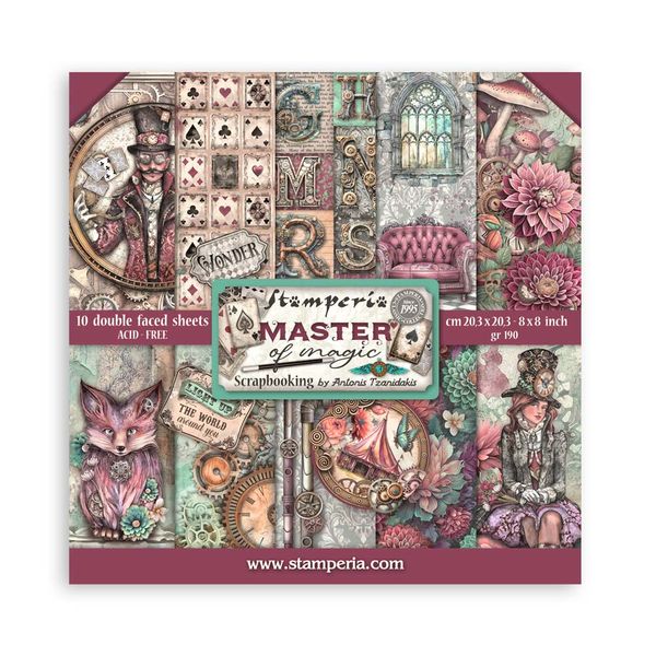 Stamperia Master of Magic 8"X8" Paper Pad, 10 sheets
