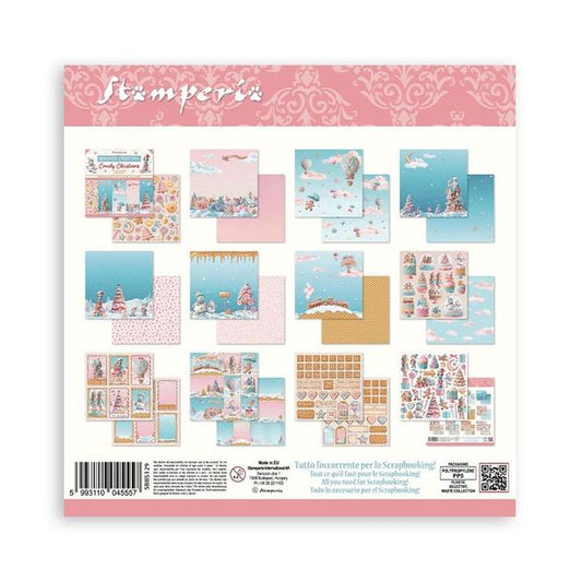 Stamperia Candy Christmas 8"X8" Double-Sided Scrapbooking Pad, 10 sheets/pkg.