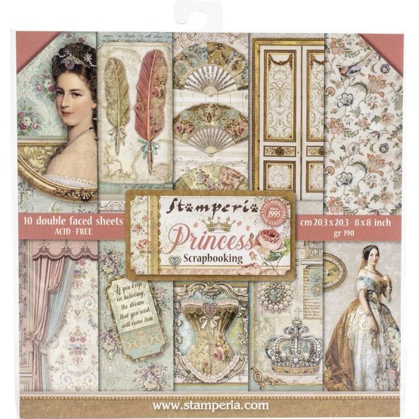 Stamperia Princess 8x8 Paper Pack (10 sht