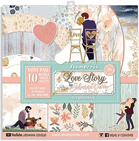 DISC - Stamperia Love Story 8x8 Paper Pack