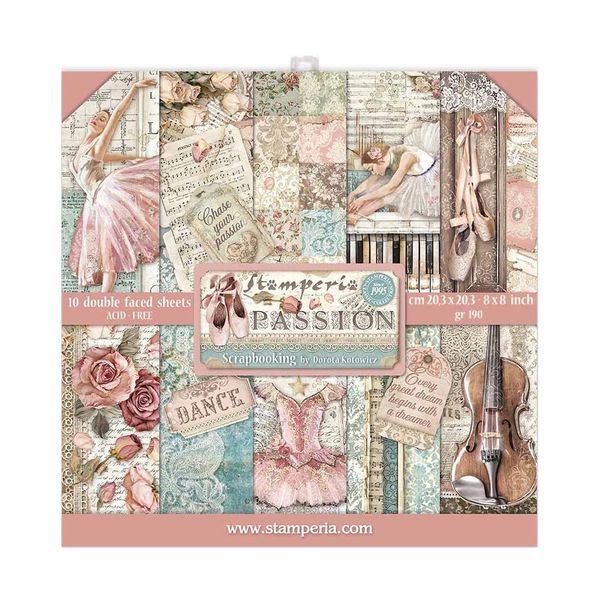 DISC - Stamperia Passion 8x8 Paper Pack