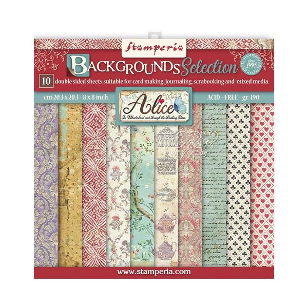 Stamperia Alice Background Selection 8x8 pads