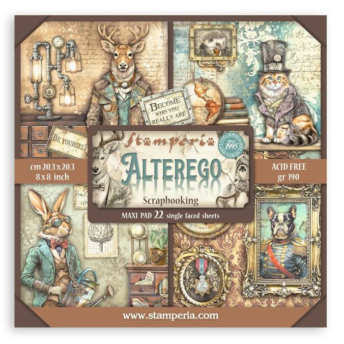 Stamperia Alterego Single-Sided Paper Pad 8"X8" 22/Pkg