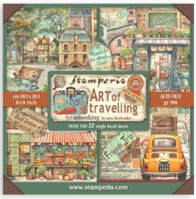 Stamperia Art of Travelling 8x8 Maxi Paper Pad