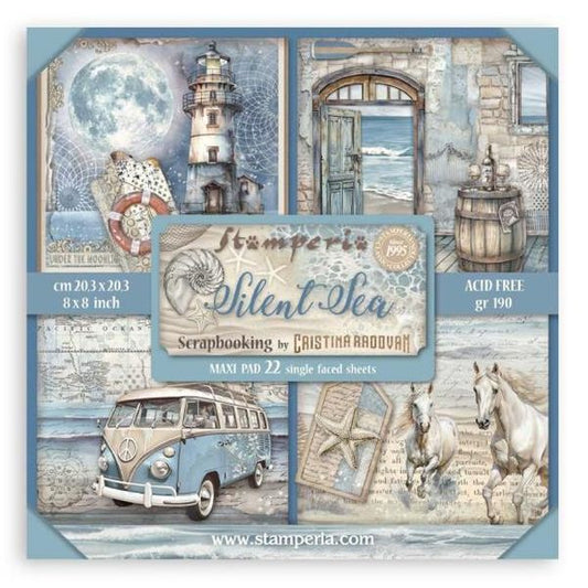 Stamperia: Silent Sea Single-Sided Paper Pad 8"X8" 22/Pkg