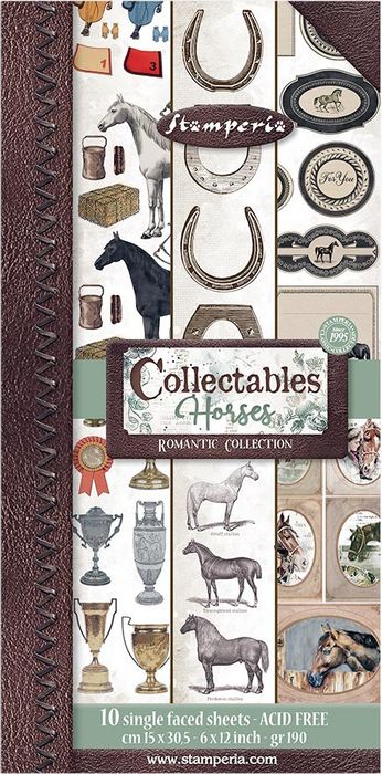 Stamperia Collectables Double-Sided Paper 6"X12" 10/Pkg-Romantic Horses, 10 Designs/1 Each