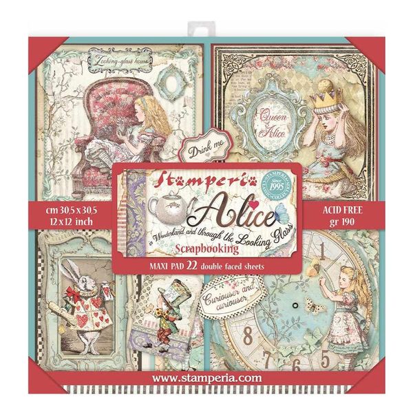 DISC - Stamperia Alice Maxi Pack (22 sheet)