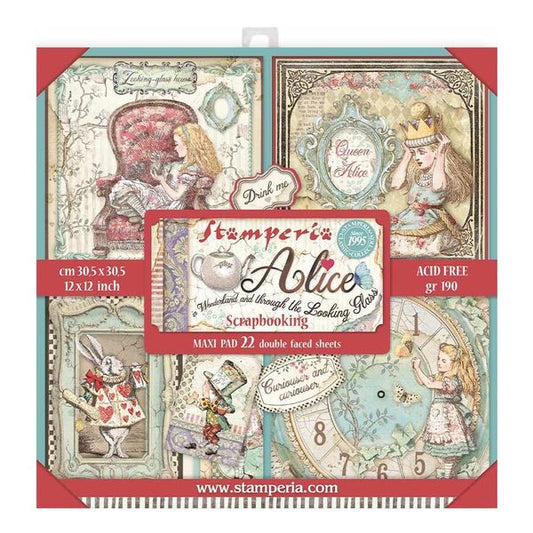DISC - Stamperia Alice Maxi Pack (22 sheet)