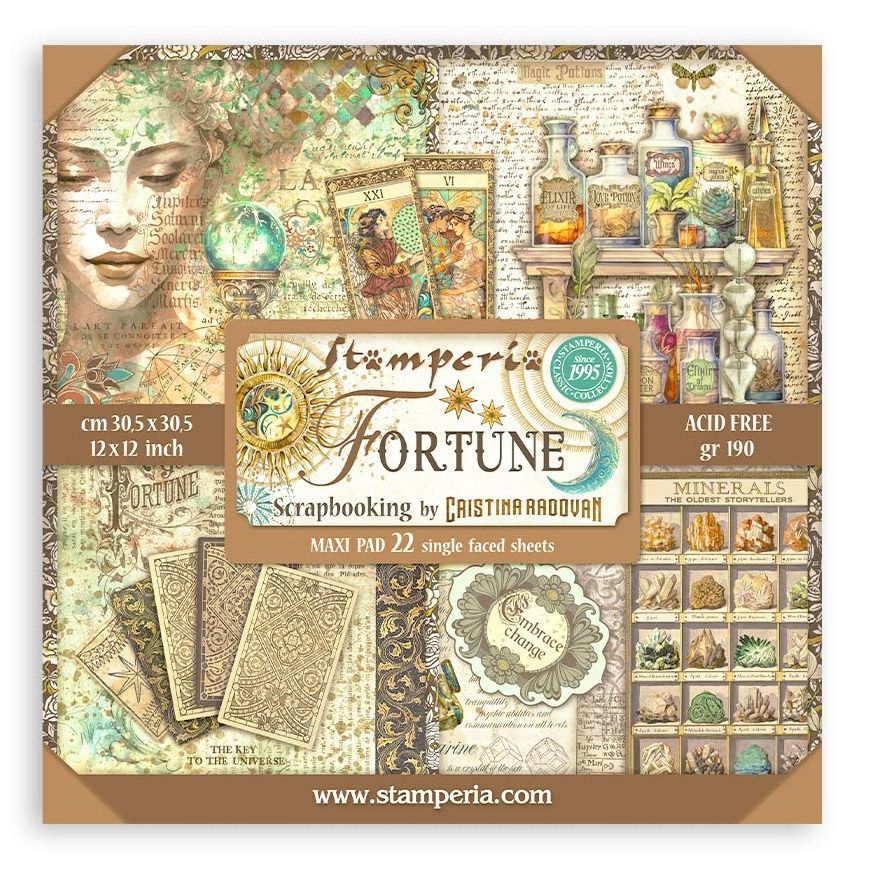 Stamperia Single-Sided Paper Pad 12"X12" 22/Pkg-Fortune
