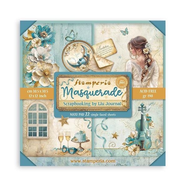Stamperia Masquerade 12"X12"Â Single-Sided Paper Pad