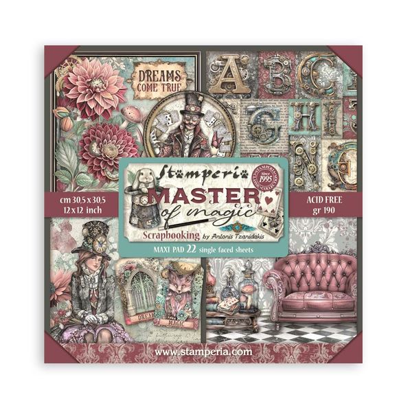 Stamperia Master of Magic Single Face 12"x12" Scrapbooking Pad, 22 sheets