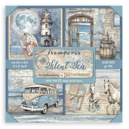 Stamperia: Silent Sea Single-Sided Paper Pad 12"X12" 22/Pkg