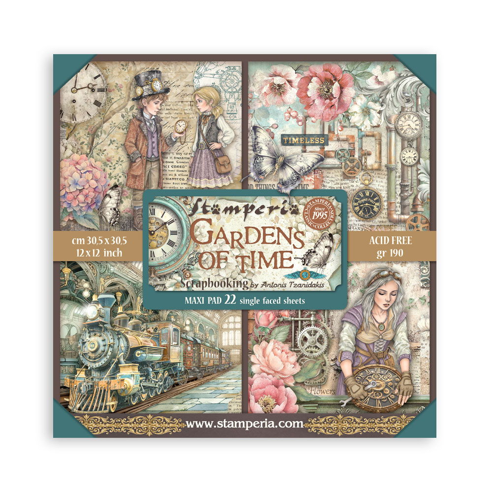 Stamperia Gardens of Time 12x12 Single-Sided Paper Pad