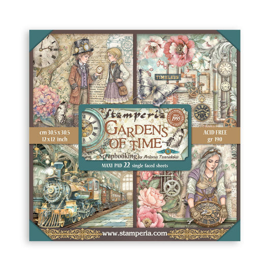 Stamperia Gardens of Time 12x12 Single-Sided Paper Pad