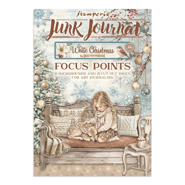 Stamperia White Christmas Art Junk Journal Focus Points