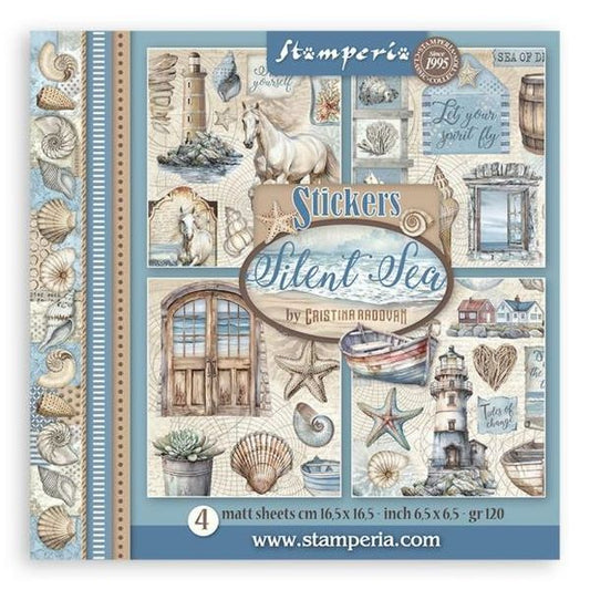 Stamperia: Silent Sea Stickers 6.5"X6.5" 4/Pkg
