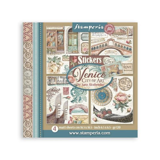 Stamperia Venice City of Art Sticker Set, 4 sheets/pkg.