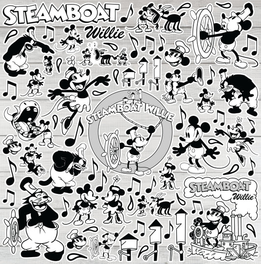 Reminisce Steamboat Willie 12x12 Sticker