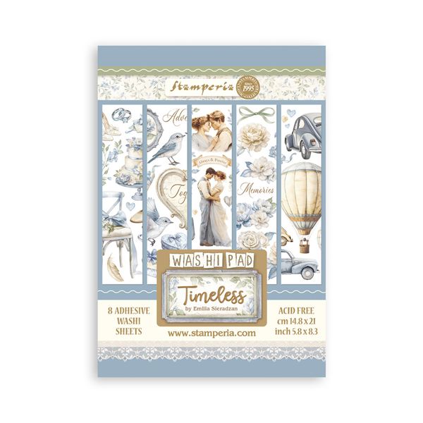 Stamperia Timeless A5 Washi Pad, 8 sheets/pkg.