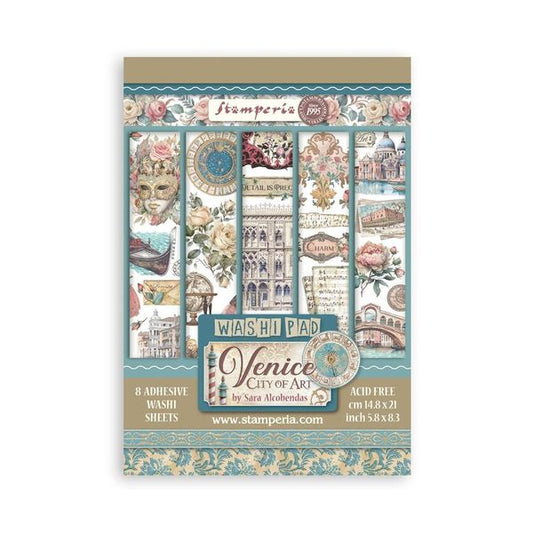 Stamperia Venice City of Art A5 Washi Pad, 8 sheets/pkg