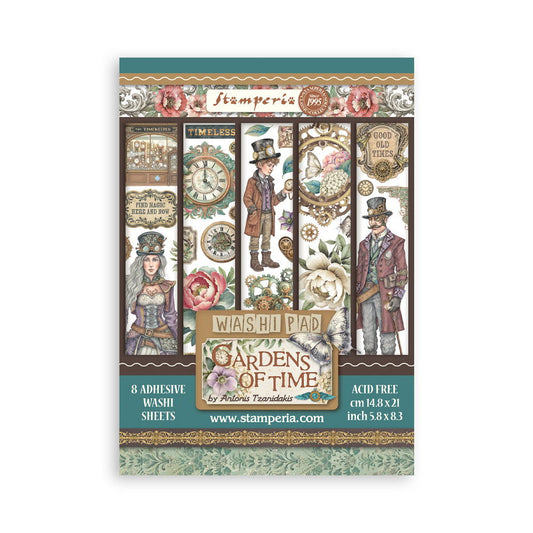 Stamperia Gardens of Time A5 Washi Pad, 8 sheets