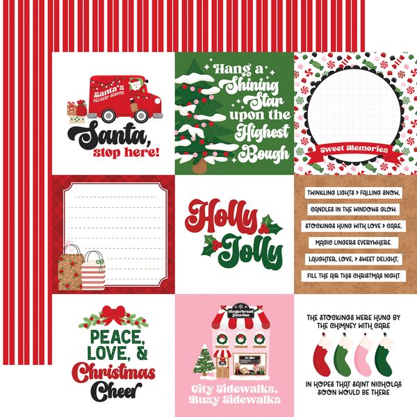 Echo Park Santa's Christmas Delivery 4x4 Journaling Cards
