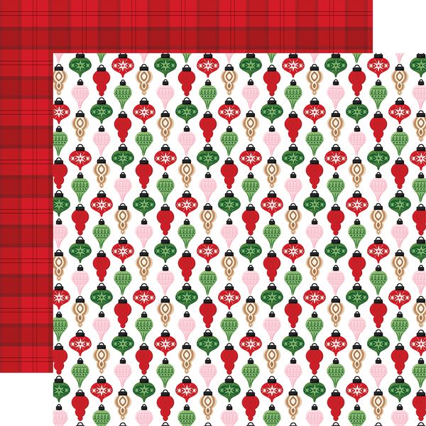 Echo Park Santa's Christmas Delivery Holiday Ornaments DS Paper (1 Sheet)