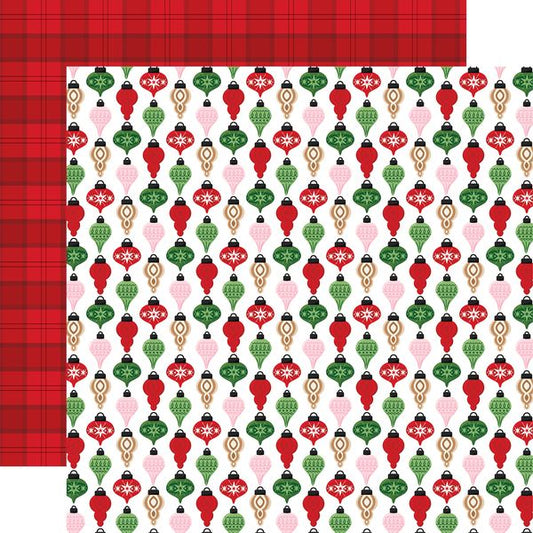 Echo Park Santa's Christmas Delivery Holiday Ornaments DS Paper (1 Sheet)