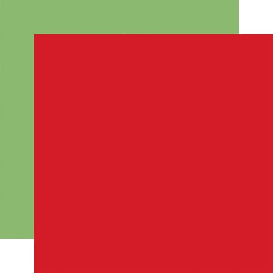 Echo Park Santa's Christmas Delivery: Red / Lt. Green 12x12 Coordinating Solid