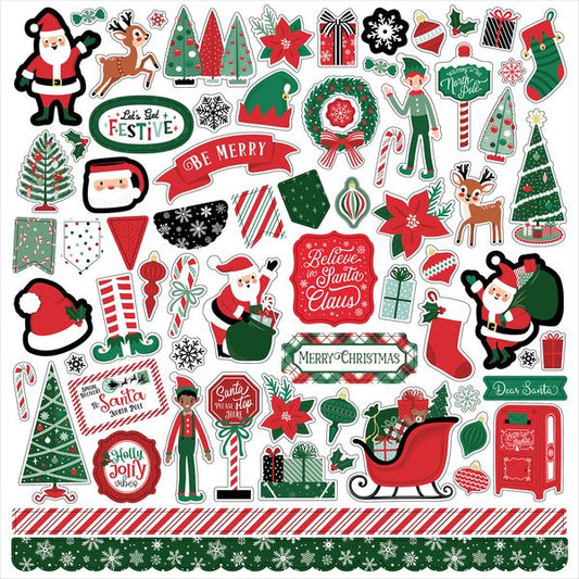 Echo Park Christmas Express Element Sticker 12x12 Cardstock Stickers