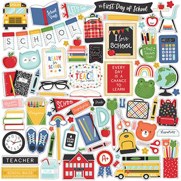 I Love School Element Stickers