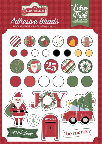 Santa Claus Lane Adhesive Brads