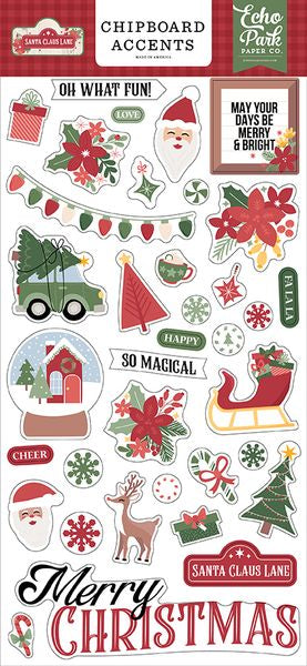 Echo Park Paper Company Santa Claus Lane Chipboard Accents