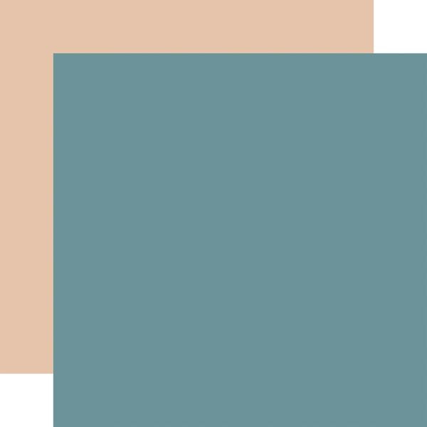 Echo Park Snow Day: Md. Blue / Tan 12x12 Coordinating Solid (1 Sheet)