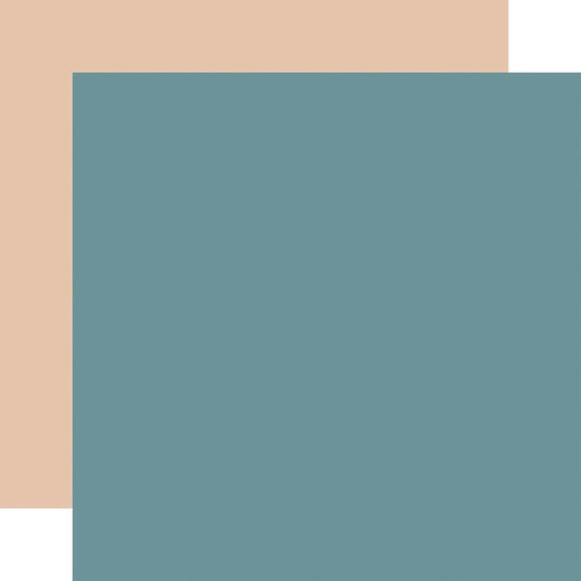 Echo Park Snow Day: Md. Blue / Tan 12x12 Coordinating Solid (1 Sheet)