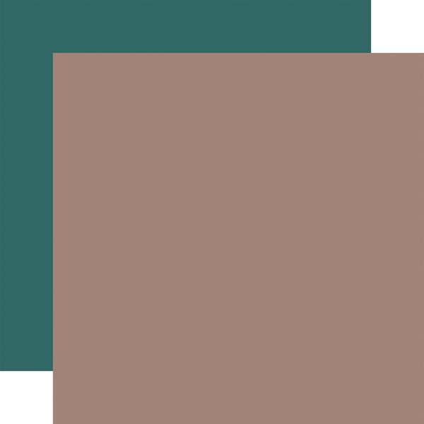 Echo Park Snow Day: Brown / Green 12x12 Coordinating Solid (1 Sheet)