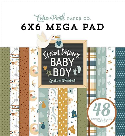 Echo Park Special Delivery Baby Boy Cardmakers 6X6 Mega Pad