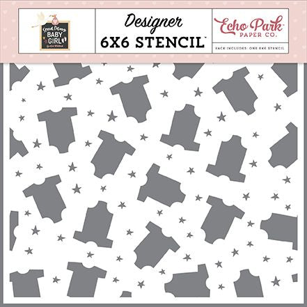 Echo Park Special Delivery Baby Girl Outfits And Stars Stencil