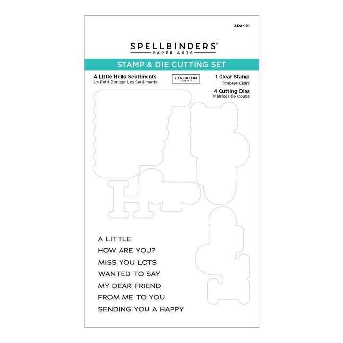 Spellbinders Clear Stamps And Die Set By Lisa Horton-A Little Hello Sentiments