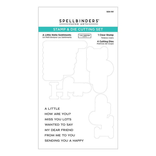 Spellbinders Clear Stamps And Die Set By Lisa Horton-A Little Hello Sentiments