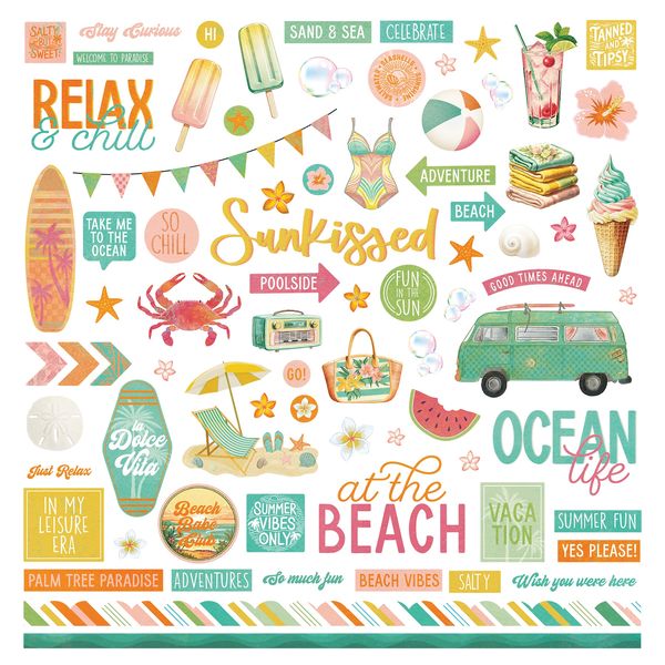 Salt & Sea 12"X12" Elements Stickers