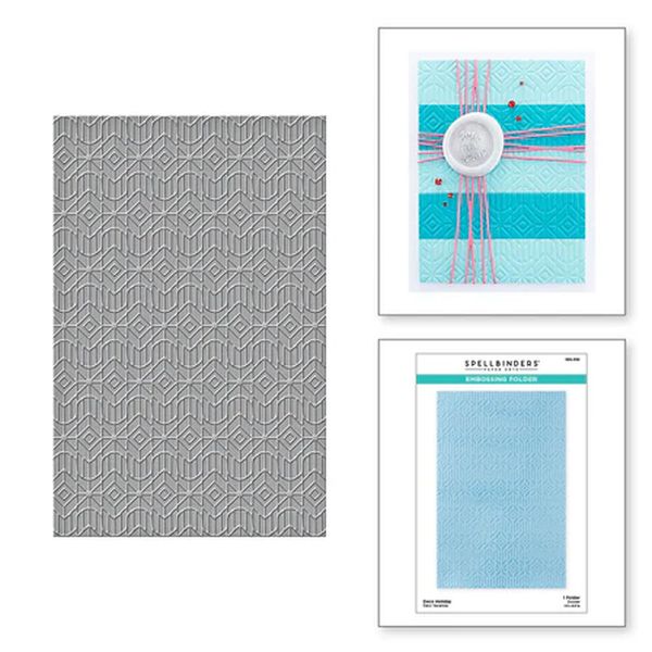 DISC - Spellbinders Deco Holiday Embossing Folder from the Sealed for Christmas Collection