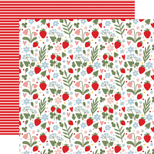 Echo Park Strawberry Fields: Garden Berries DS Paper (1 Sheet)