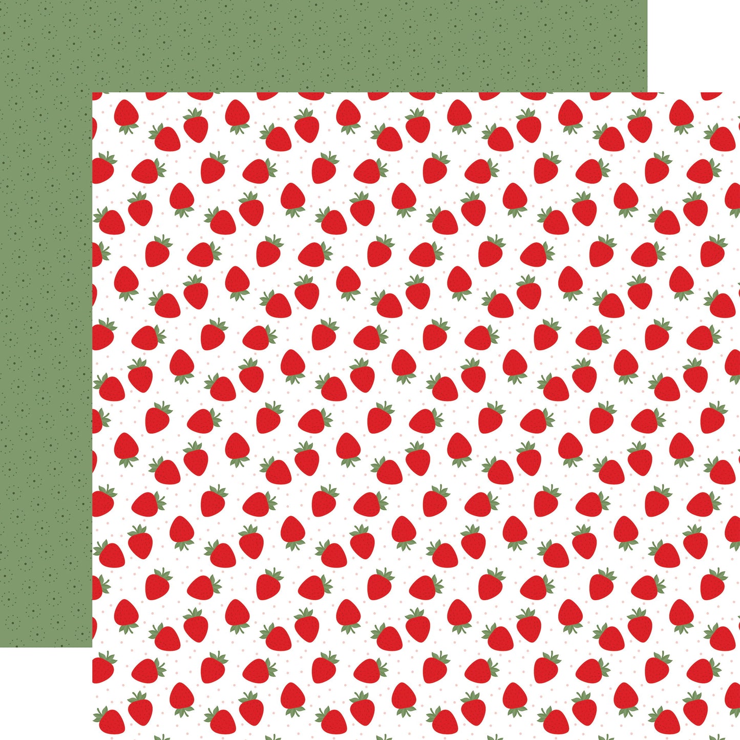 Echo Park Strawberry Fields: Berries And Cream DS Paper (1 Sheet)