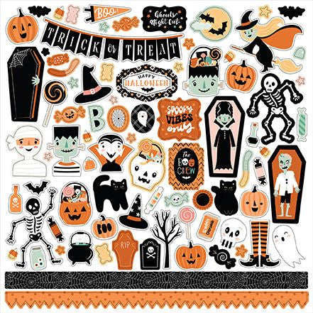 Echo Park Spooktacular Halloween: Spooktacular Halloween Element Sticker DS Paper (1 Sheet)